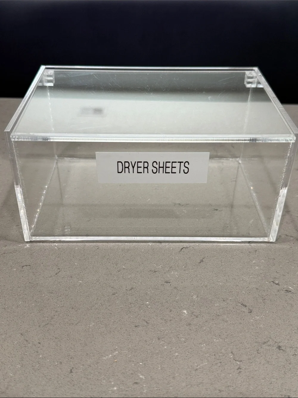 Clear Acrylic Dryer Sheet Storage Box - Transparent